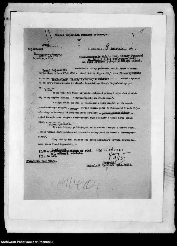 Obraz 8 z jednostki "/Stowarzyszenie ochotniczej straży pożarnej powiatu wągrowieckiego/ litery od O-Z"