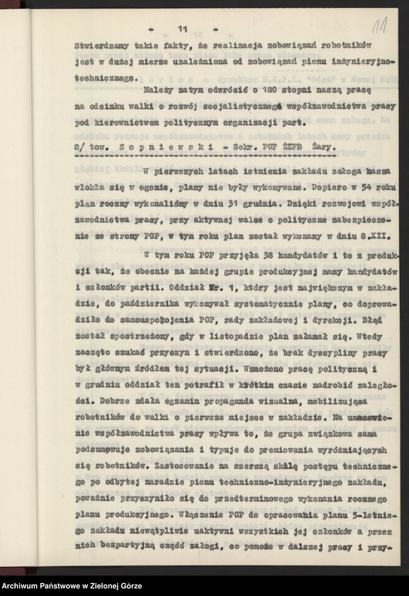image.from.unit.number "Protokół plenarnego posiedzenia nt.: Wyniki działalności w wojewódzkiej organizacji partyjnej w dziedzinie rozwoju socjalistycznego współzawodnictwa pracy. Załączniki. 13 grudnia 1955 r."
