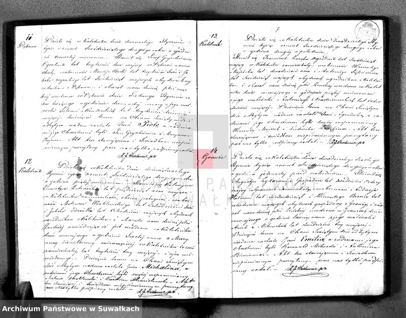 Obraz 6 z jednostki "[Duplikat Aktów urodzeń, zaślubienia i zejśćparafii Rzym.-Kat. w Kaletniku 1862 r.]"