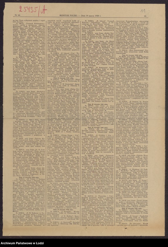 Obraz 13 z jednostki "Łódzka Cebtrala Jelit- Aron Lejzor Luksenberg"