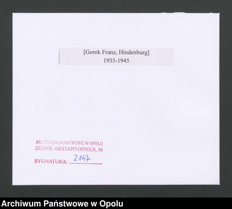 Obraz 2 z jednostki "[Gorek Franz, Hindenburg]"