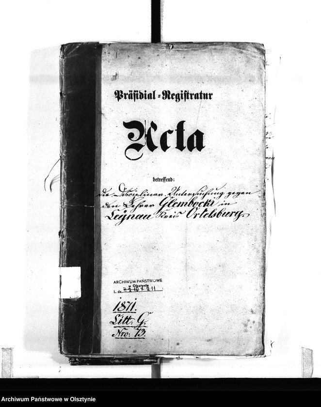 image.from.unit.number "Disziplinar Untersuchung gegen den Lehrer Glembocki [Michael] in Leynau Kreis Ortelsburg"