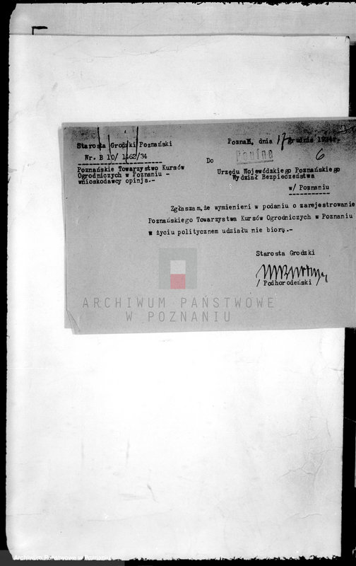 Obraz 10 z jednostki "/Poznańskie Towarzystwo Kursów Ogrodniczych w Poznaniu/"