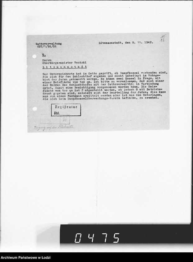 Obraz 16 z jednostki "Akten betr.Correspondenz an Hern Oberbürgermeister und Bürgermeister"