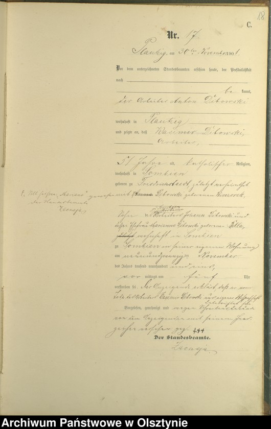 image.from.unit.number "Sterbe-Haupt-Register Nr 1 - 21"