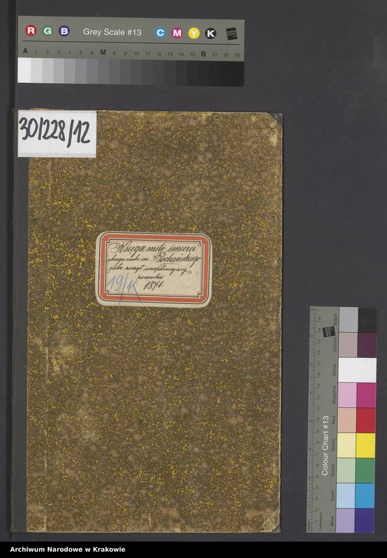 image.from.unit.number "Księga metr.[ykalna] śmierci okręgu metr.[ykalnego] izr.[aelickiego] bocheńskiego jako zeszyt uzupełniający rocznika 1871 [wraz z indeksem]"