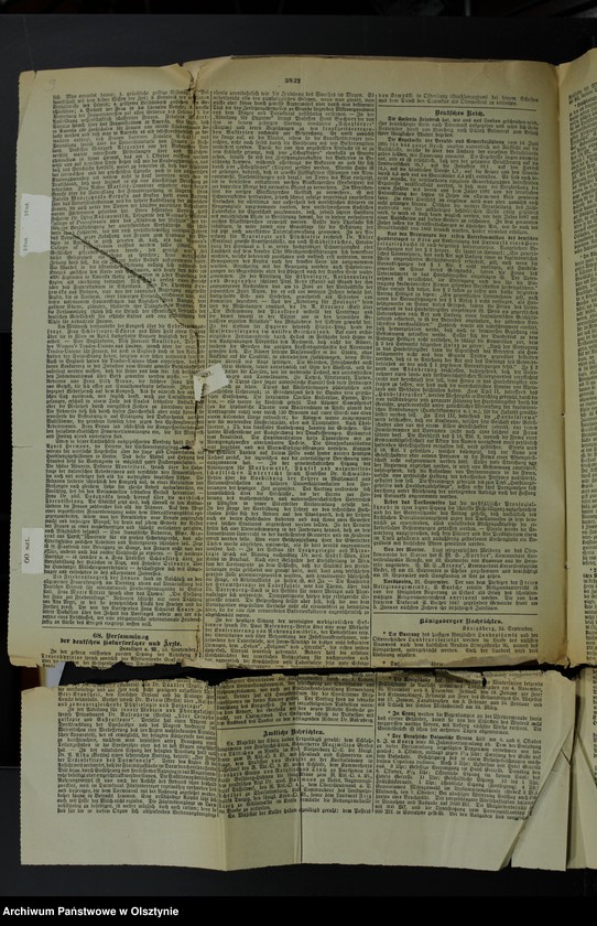 image.from.unit.number "Katholicismus und Polonismus / Nachrichten, Anweisungen, Berichte, 4 Exemplare der "Königsberger Hartungsche Zeitung" von 1896 Jahr und 1 Exemplar der "Osteroder Zeitung" von 1901"