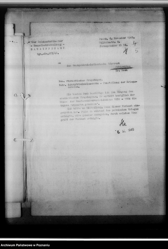 Obraz 9 z jednostki "[Korespondencja w sprawie zaginionych ksiąg kościelnych]"