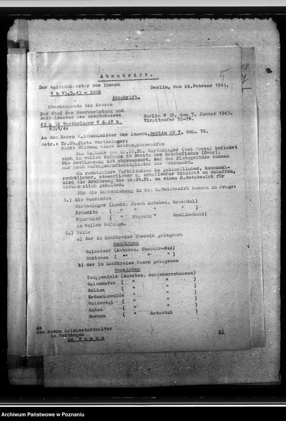 Obraz 9 z jednostki "Poligon wojskowy w Biedrusku, wstrzymanie planowania nad zabudową Łodzi i Poznania"