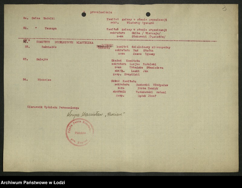 Obraz 4 z jednostki "Ankiety sprawozdawcze instruktora Komitetu Powiatowego Piotrków Trybunalski [z załącznikami]"