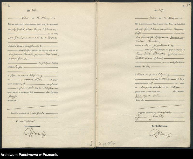 Obraz 17 z jednostki "Księga miejscowa urodzeń tom II [Rejestr główny urodzeń]"