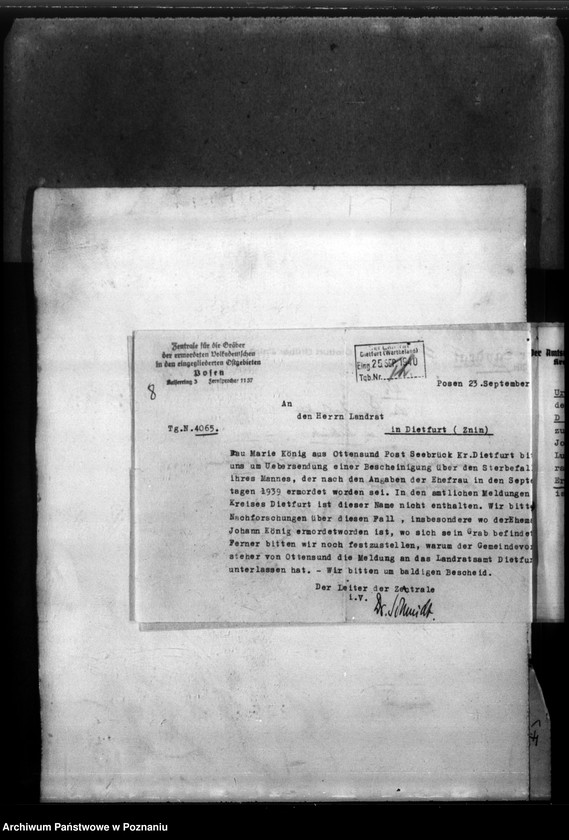 Obraz 12 z jednostki "Johann König ans Ottensund, Kreis Dietfurt (Żnin)"