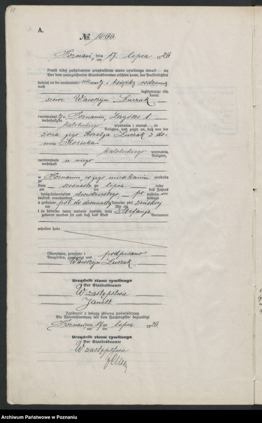 Obraz 12 z jednostki "Księga urodzeń odpis tom V [Rejestr poboczny urodzeń]"