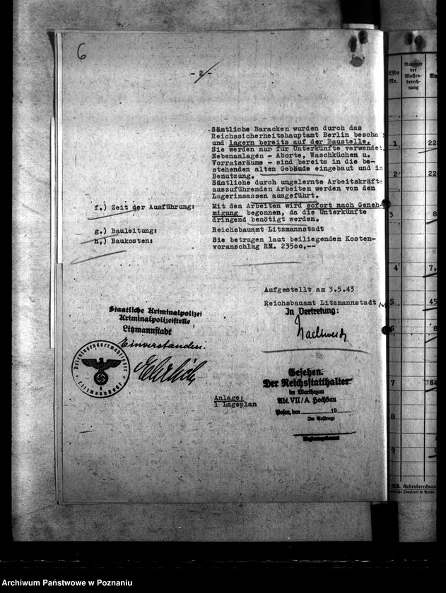 Obraz 10 z jednostki "Aufstellung von Baracken im Polenjugendverwahrlager Litzmannstadt (Łódź)"