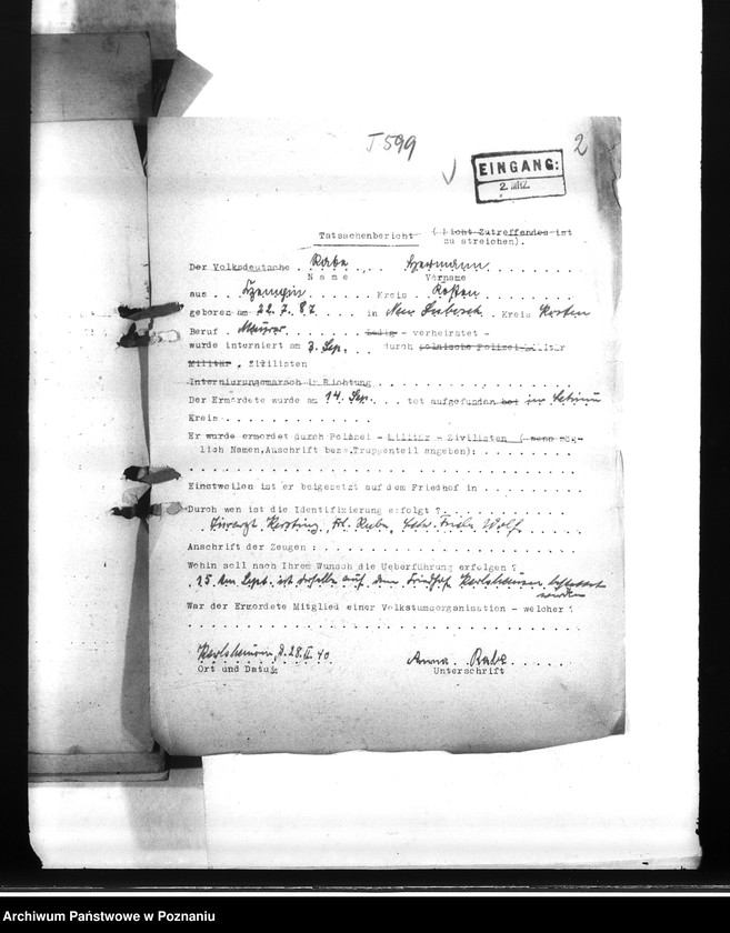 Obraz 6 z jednostki "Wykazy miejscowych Niemców, którzy zginęli w 1939 roku Q - R"