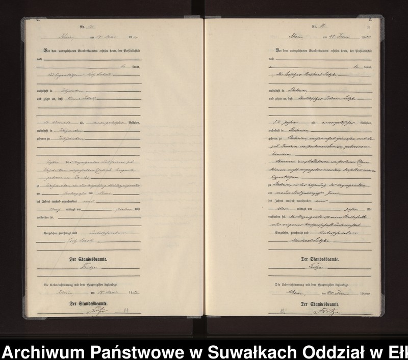 image.from.unit.number "Sterbe-Neben-Register des Königlichen Preussischen Standes-Amtes Gneist Kreis Loetzen"
