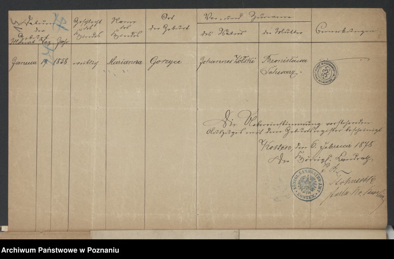 Obraz 16 z jednostki "Die von den Verlobten beigebrachten Urkunden zur Eheschliessung pro 1878"