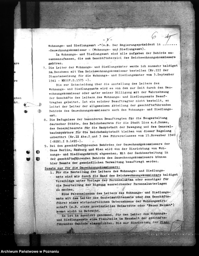 Obraz 10 z jednostki "Organisation und Aufgabenbereich des Wohnungs - und Siedlugsamts"