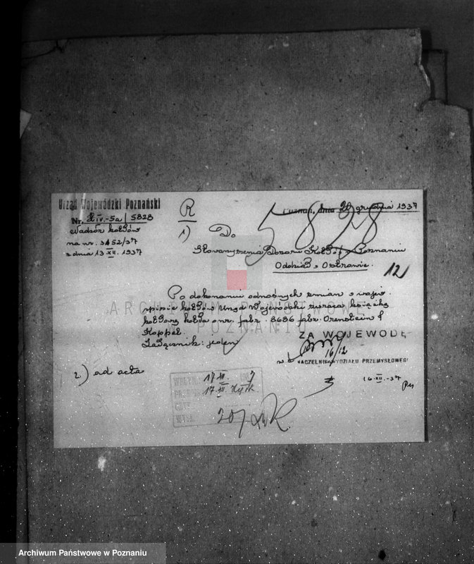 Obraz 16 z jednostki "Tartak parowy w Porażynie, pow. nowotomyski nr woj. kotła 5828"