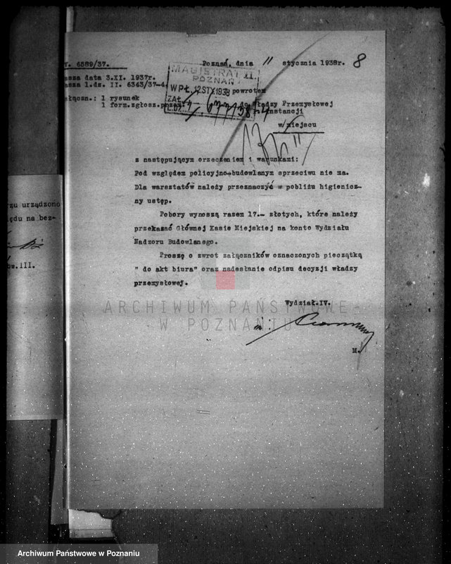 Obraz 12 z jednostki "Zatwierdzenie zakładu przemysłowego / warsztatu mechanicznego części rowerowych/ Firmy Andrzeja Krawczyka w Poznaniu"