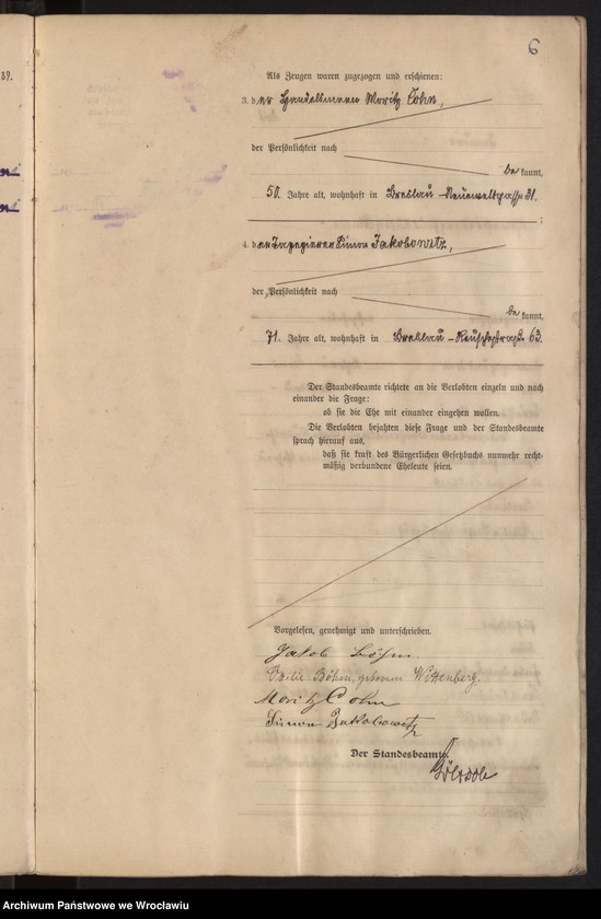 image.from.unit.number "Heiraths-Haupt-Register Breslau I 1900 Band 1"