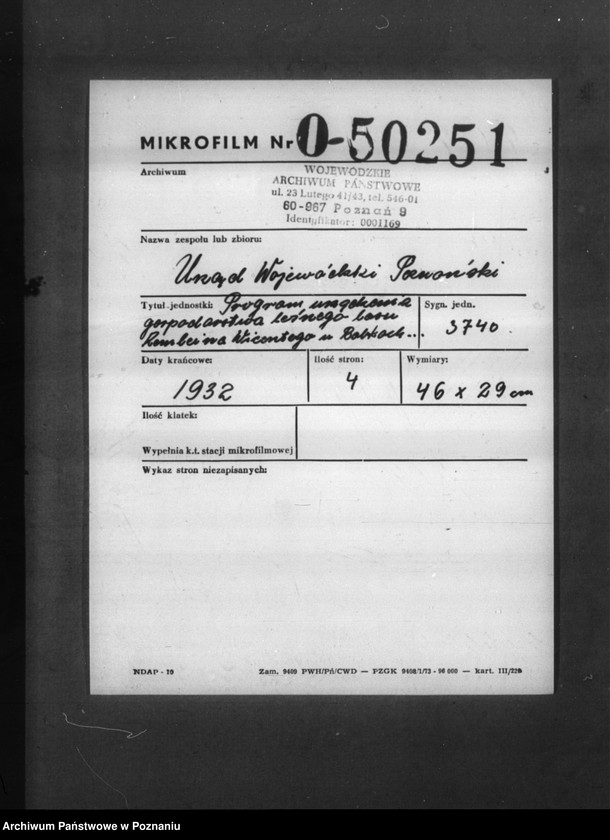 Obraz 2 z jednostki "Program urządzenia gospodarstwa leśnego lasu Remleina Wincentego w Babkach powiat poznański"