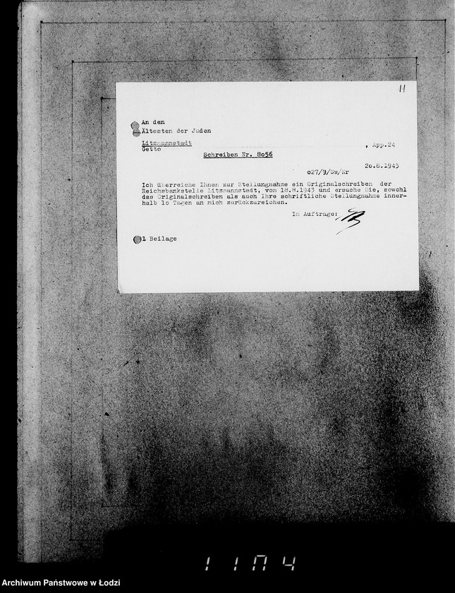 Obraz 15 z jednostki "Korrespondenz mit dem Ältesten der Juden"