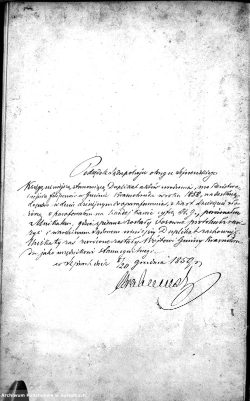 image.from.unit.number "Duplikat Zaślubionych, Urodzonych i Zmarłych Sekty Filiponów Gminy Krasnohruda na Rok 1858 sporządzony"