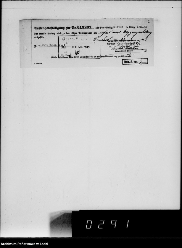 Obraz 6 z jednostki "Lebensmitteleinkauf. Aufträge, [Lieferscheinen und Rechnungen] 19281-19330"