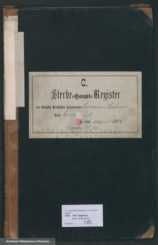 Obraz 2 z jednostki "Sterbe-Haupt-Register"