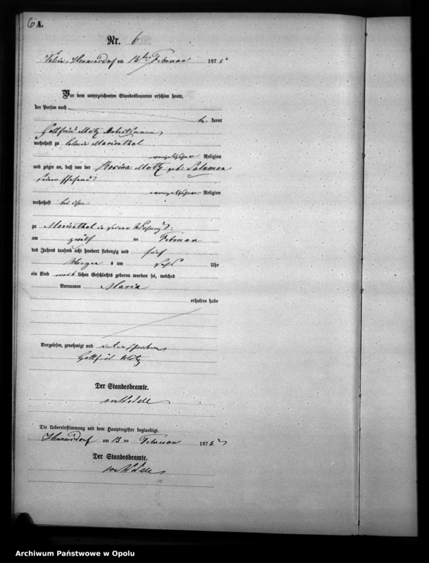 image.from.unit.number "Geburts-Neben-Register des Standesamtsbezirks Hennersdorf [1875]"