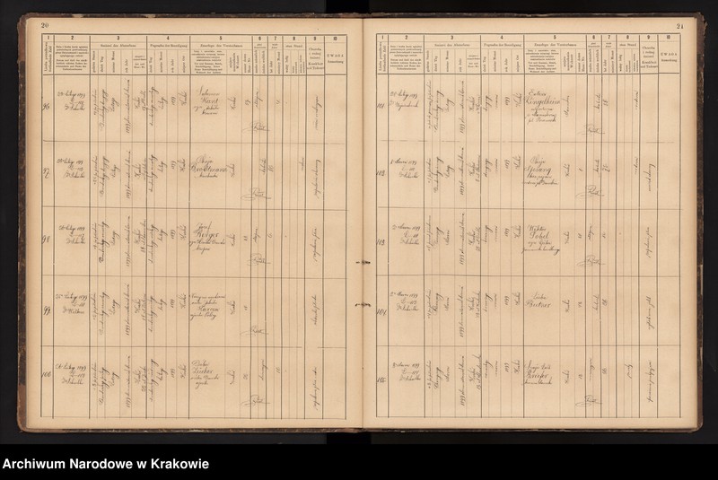 image.from.unit.number "Księga obejmująca wpisy wypadków śmierci Izraelitów w okręgu metrykalnym Krakowskim na rok 1899"