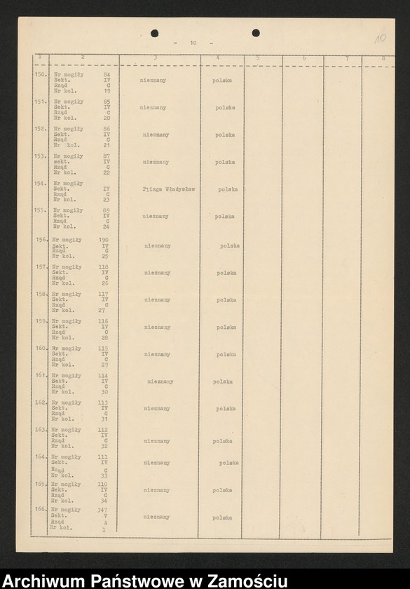 Obraz 11 z kolekcji "Cmentarz wojenny „Rotunda” w Zamościu - wykaz poległych111"