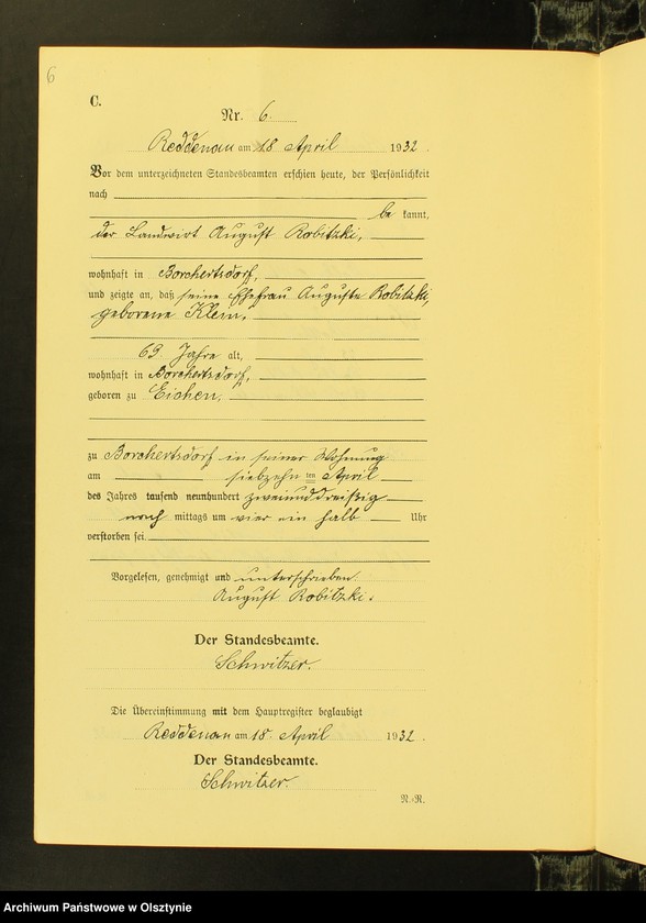 image.from.unit.number "Sterbe-Neben-Register Nr 1 - 19 [ Księga zgonów - wtóropis ]"