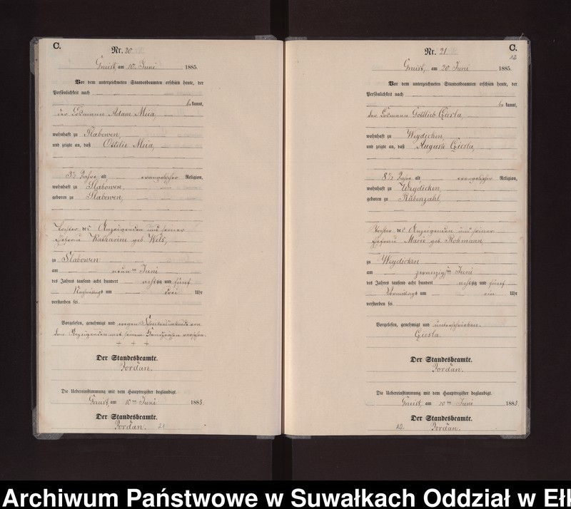 image.from.unit.number "Sterbe-Neben-Register des Königlichen Preussischen Standes-Amtes Gneist Kreis Loetzen"