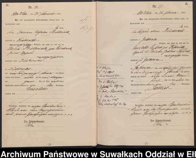 image.from.unit.number "Geburts-Haupt-Register des Königlichen Preussischen Standes-Amtes Ukta Kreis Sensburg"