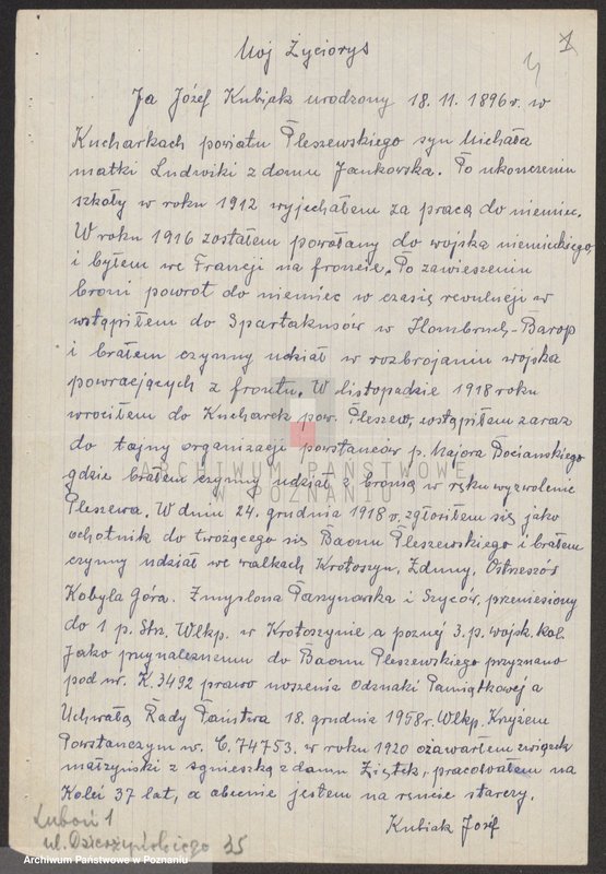 Obraz 12 z jednostki "Życiorysy powstańców wielkopolskich: K - tom Xlll /Kubiak Józef - Kujawa Ignacy/."