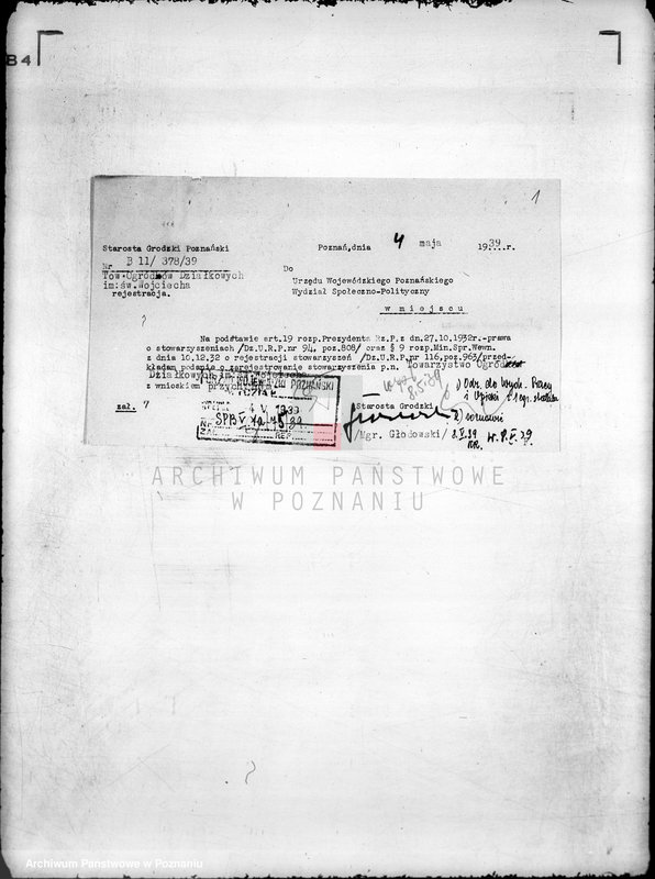 Obraz 5 z jednostki "/Towarzystwo Ogrodu Działkowego i Hodowli Drobnego Inwentarza im. św. Wojciecha w Poznaniu/"