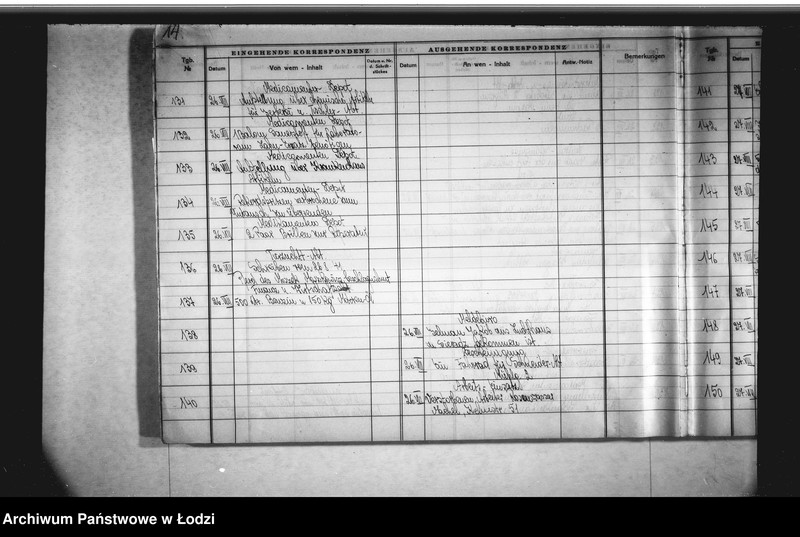 Obraz 19 z jednostki "Tagebuch [Dziennik przychodzącej i wychodzącej korespondencji]"