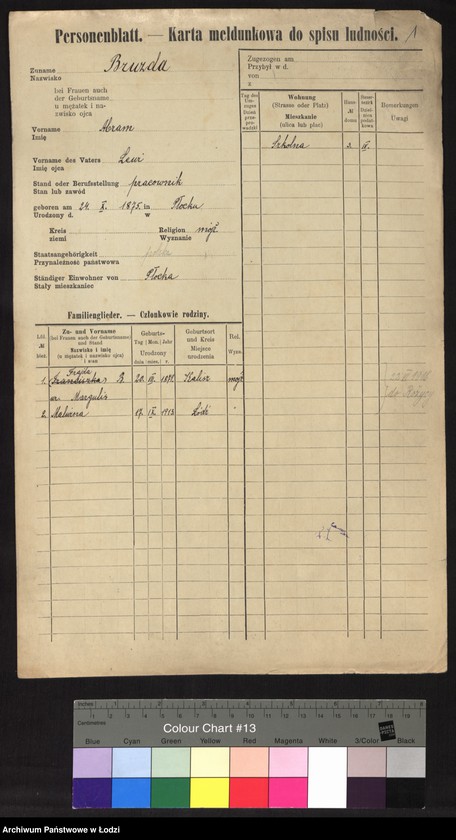 Obraz 3 z jednostki "[Spis ludności Łodzi] Bruzda - Brzeziner"