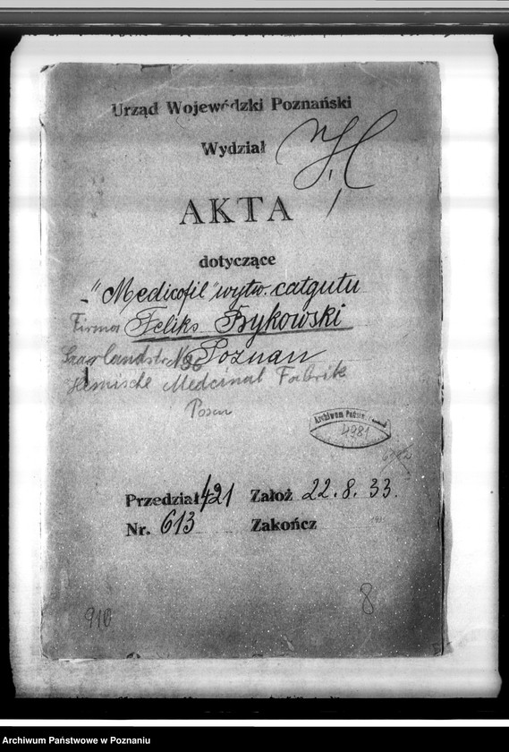 Obraz 4 z jednostki ""Meducofil" wytwórnia catgutu Firma F. Bykowskiego Poznań /zatwierdzenie zakładu/"