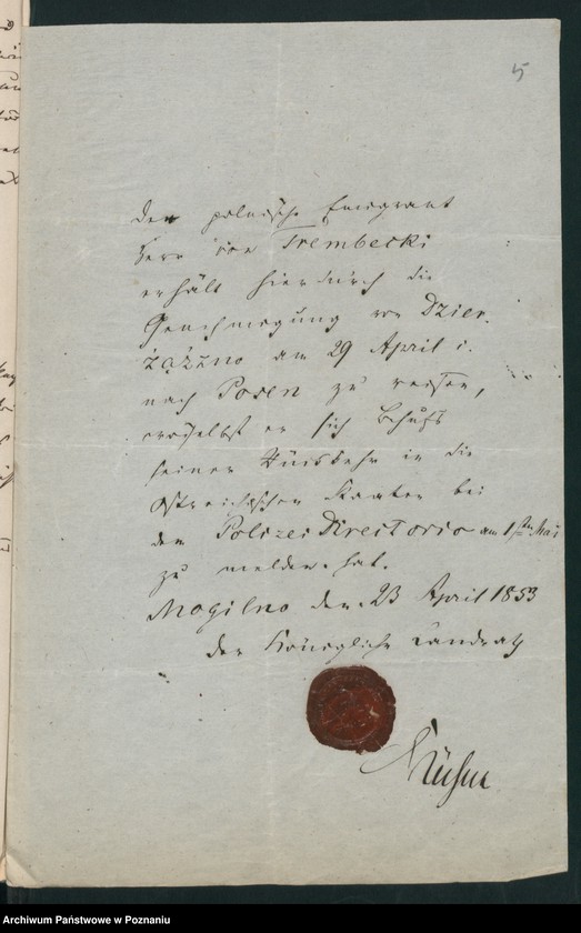 Obraz 9 z jednostki "A. betr. den österreichischen Untertan Seweryn von Trembicki"