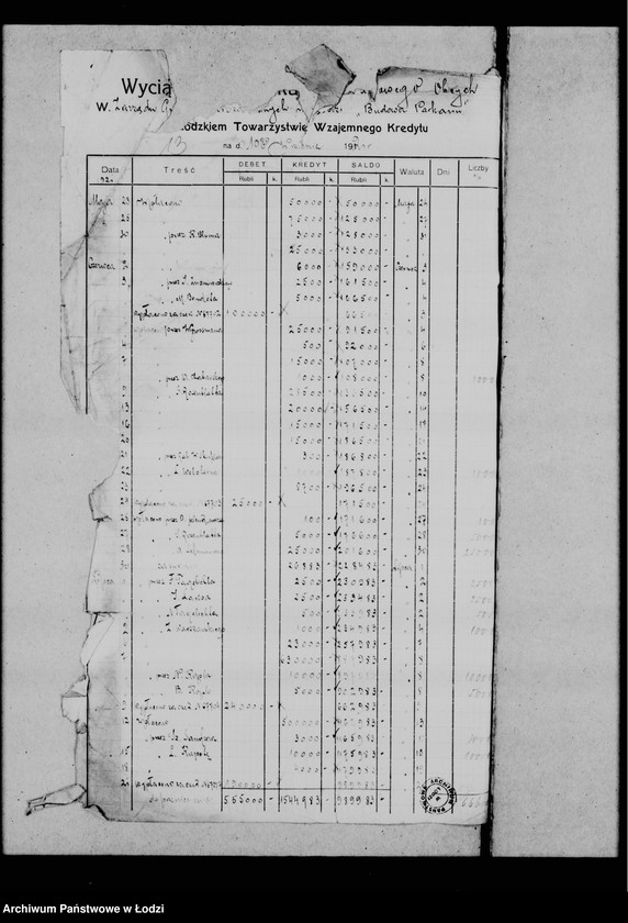 Obraz 17 z jednostki "Wyciągi z Banków"