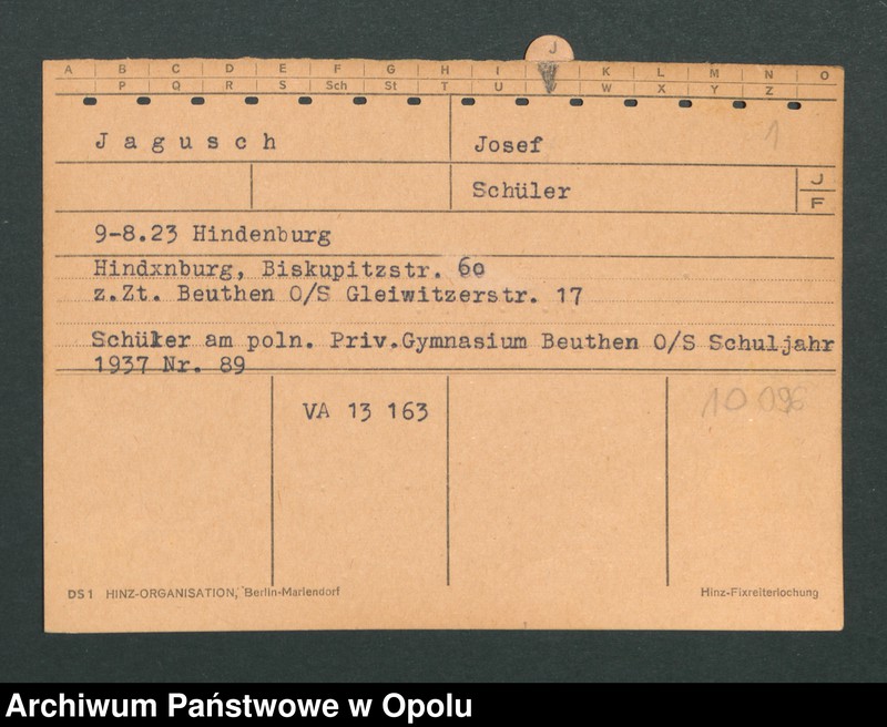 Obraz 3 z jednostki "[Jagusc Josef, ur. 9.8.1923 Hindenburg]"