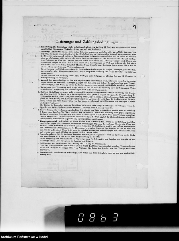 Obraz 8 z jednostki "Kriegsauftrag SS 5124-119-7-304843 13.510 Schutzmäntel f. Kraftfahrer K-Z 6"