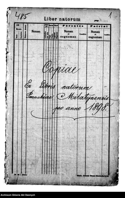 image.from.unit.number "Parafia: Milatyn Nowy. Dekanat: Gliniany. Kopie z ksiąg metrykalnych ur., śl., zg. dla całej parafii (miasto Milatyn Nowy i wsie)."