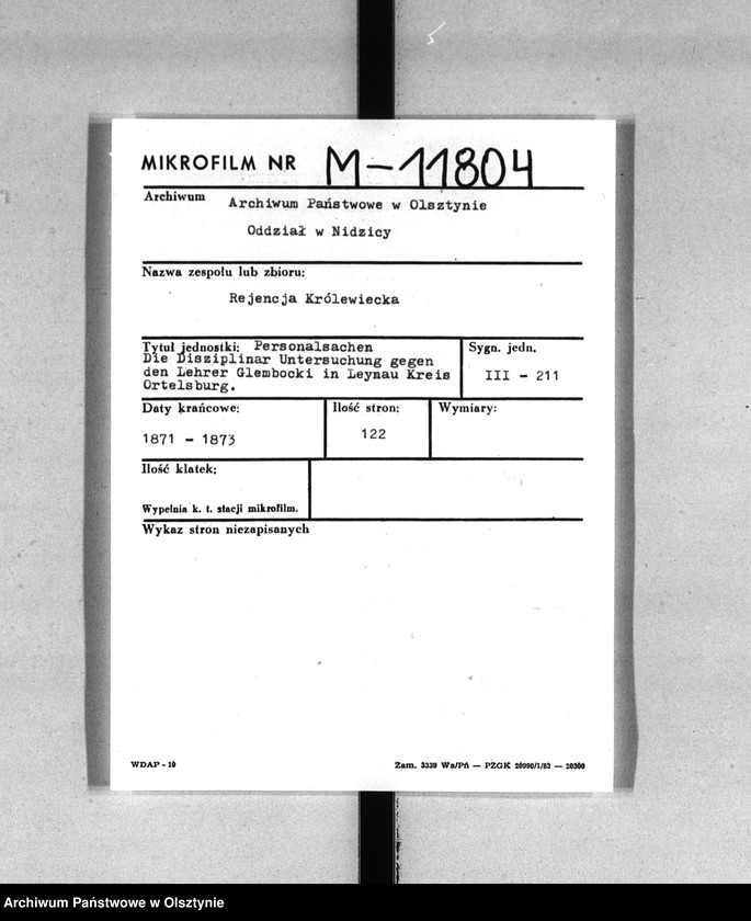 image.from.unit.number "Disziplinar Untersuchung gegen den Lehrer Glembocki [Michael] in Leynau Kreis Ortelsburg"