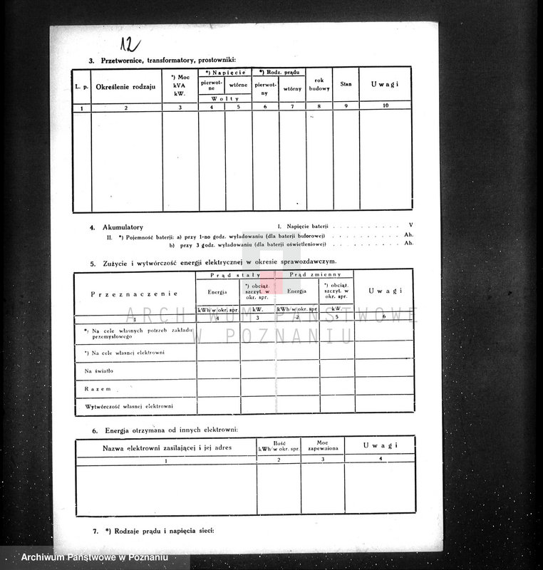 Obraz 16 z jednostki "Kwestionariusz gazowni miejskiej w Lwówku pow. nowotomyski"