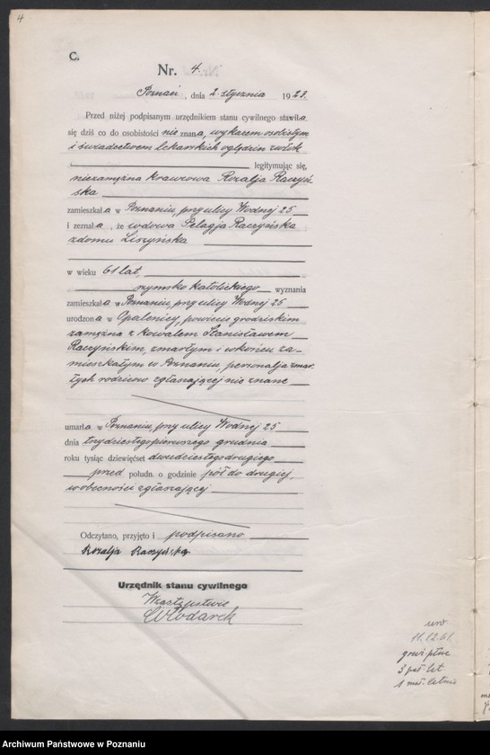 Obraz 6 z jednostki "Księga miejscowa zgonów tom I [Rejestr główny zgonów]"