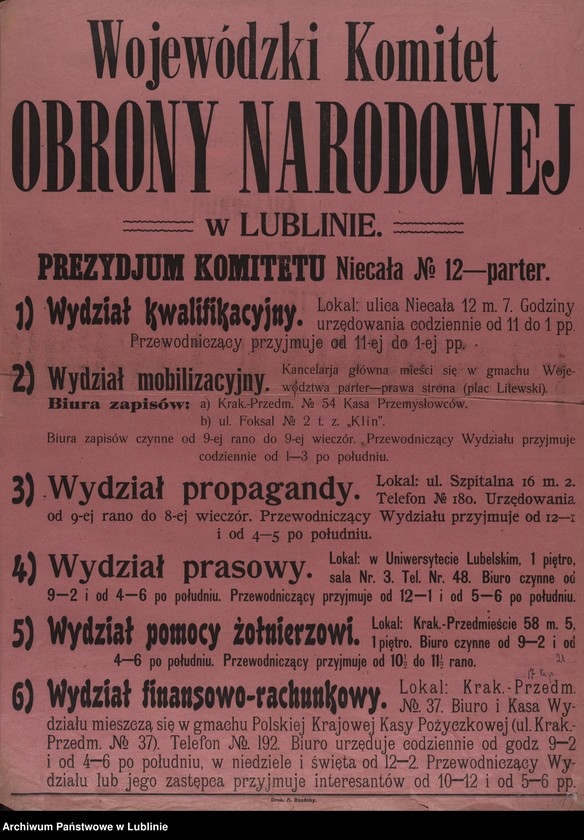 image.from.collection.number "Wojewódzki Komitet Obrony Narodowej w Lublinie - zadania w obliczu wojny 1920 r.111"